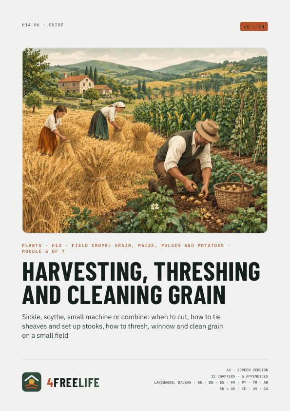 Harvesting, threshing and cleaning grain