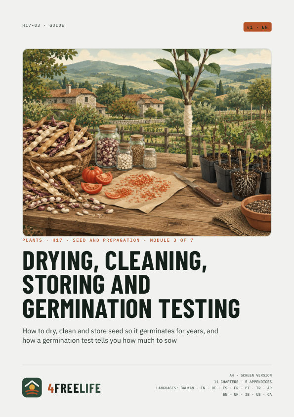 Drying, cleaning, storing and germination testing