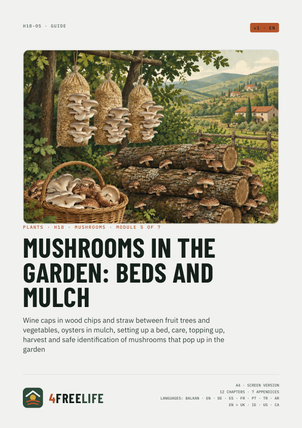 Mushrooms in the garden: beds and mulch