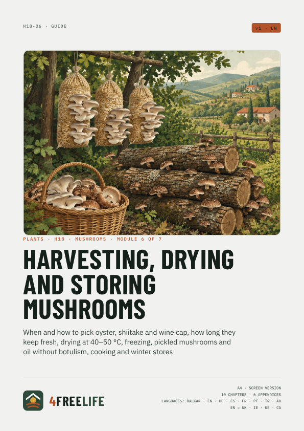 Harvesting, drying and storing mushrooms