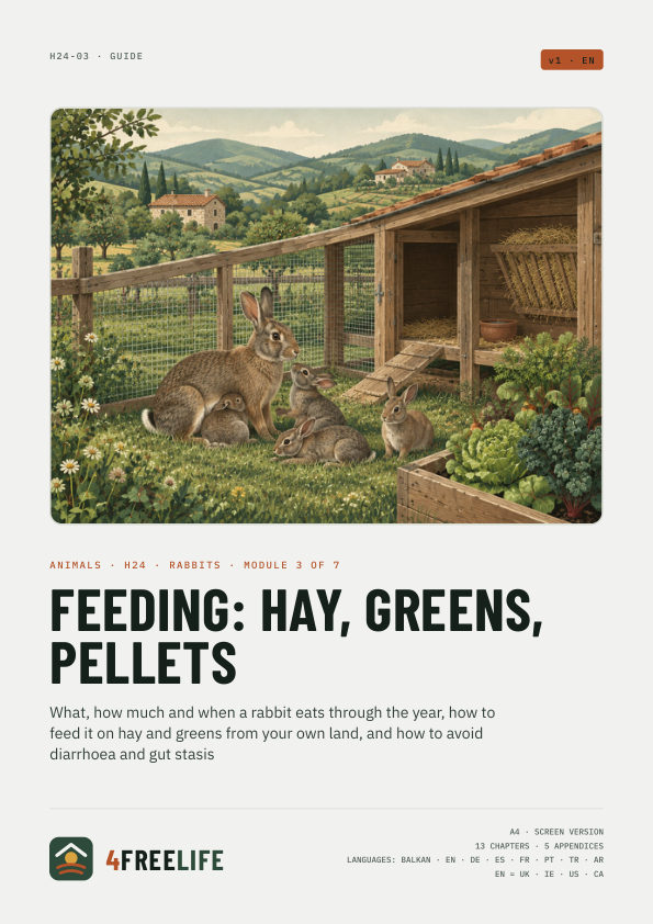 Feeding: hay, greens, pellets