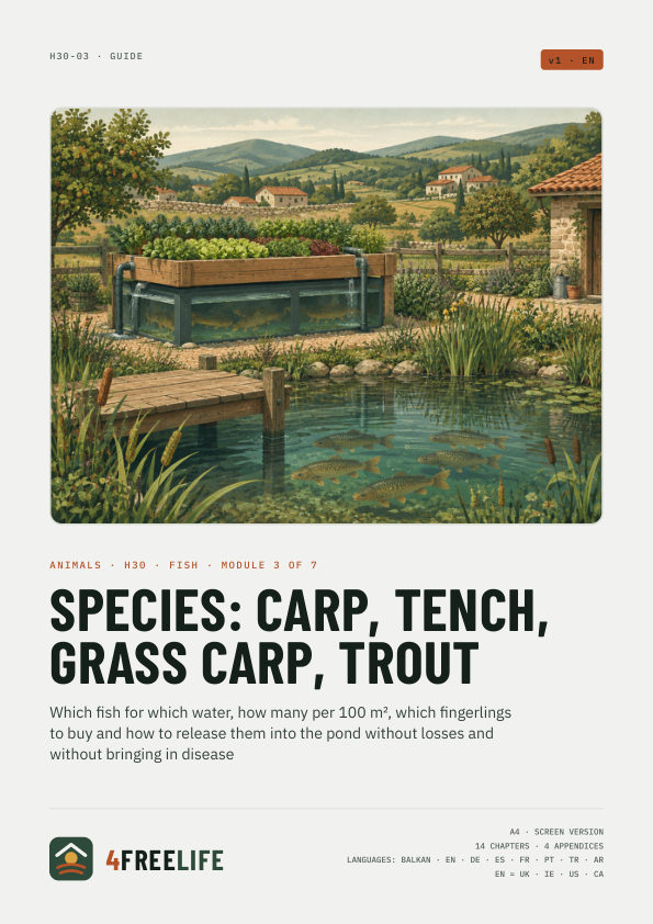 Species: carp, tench, grass carp, trout