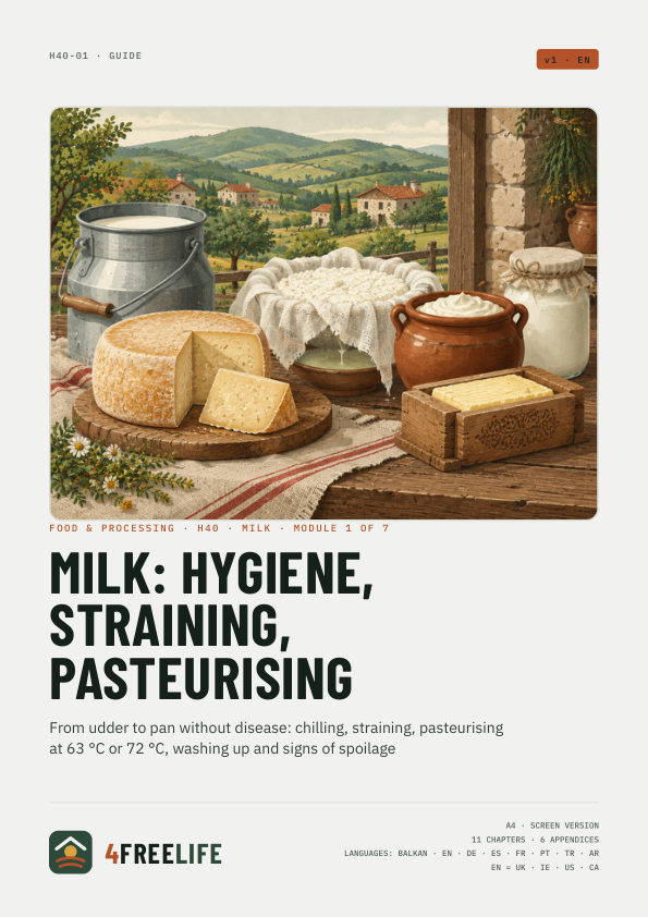 Milk: hygiene, straining, pasteurising