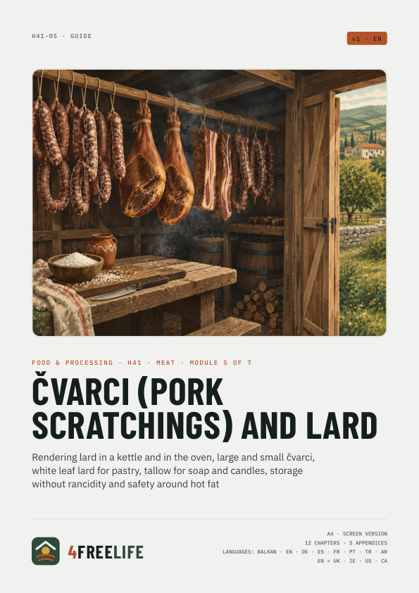 Čvarci (pork scratchings) and lard