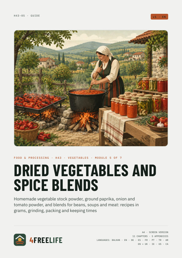 Dried vegetables and spice blends