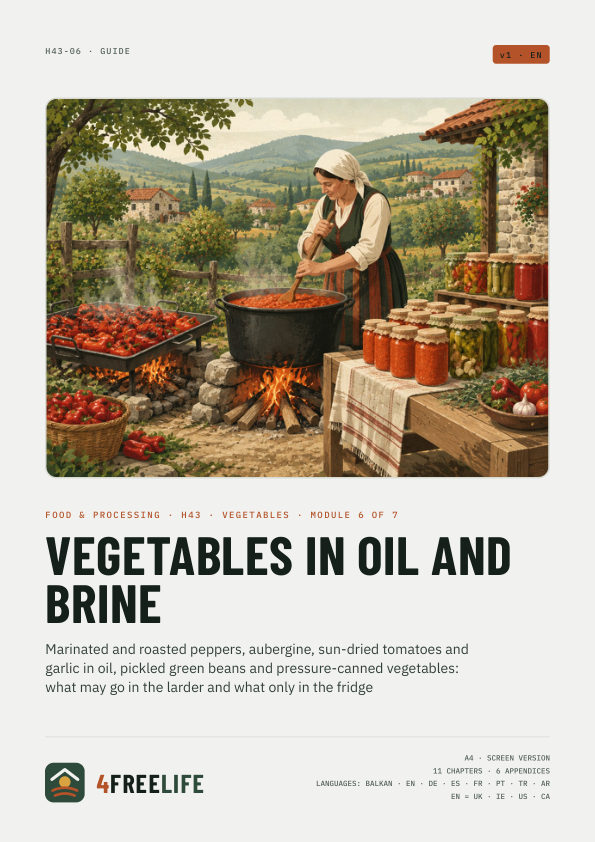 Vegetables in oil and brine