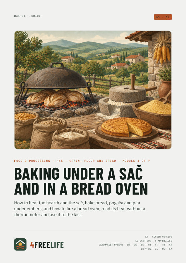 Baking under a sač and in a bread oven
