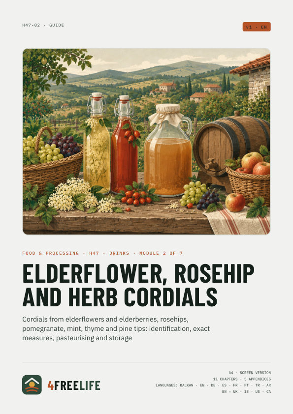Elderflower, rosehip and herb cordials