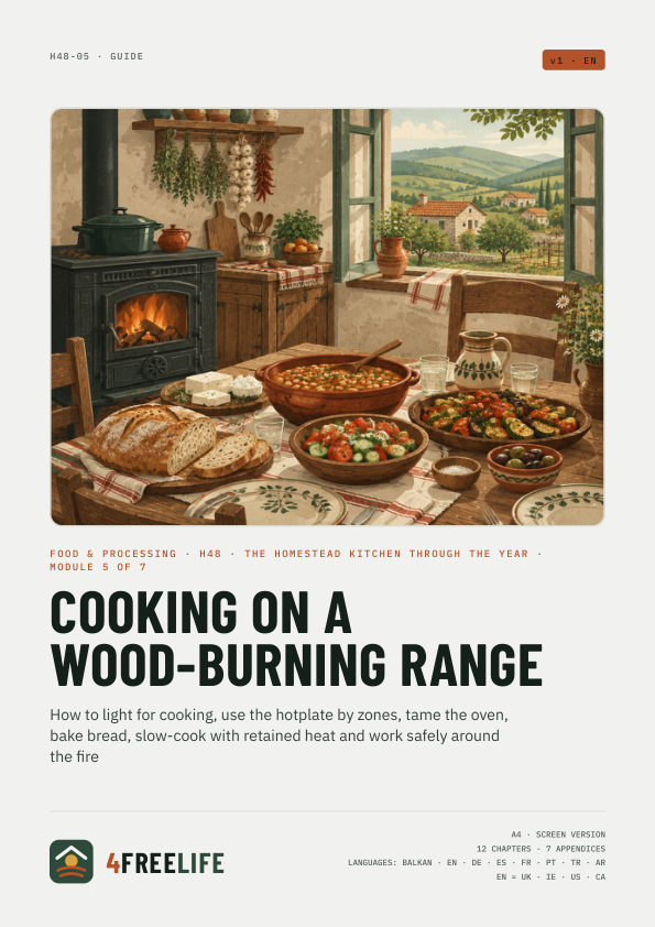 Cooking on a wood-burning range