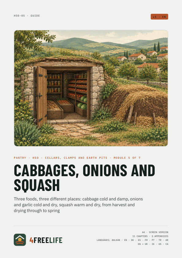 Cabbages, onions and squash