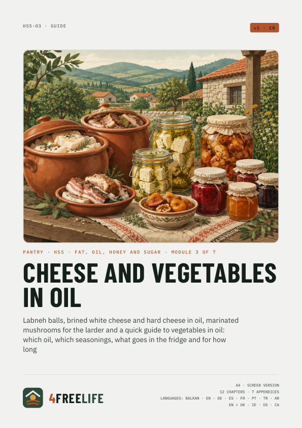 Cheese and vegetables in oil