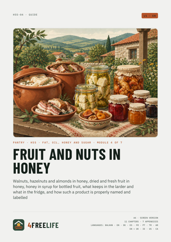 Fruit and nuts in honey