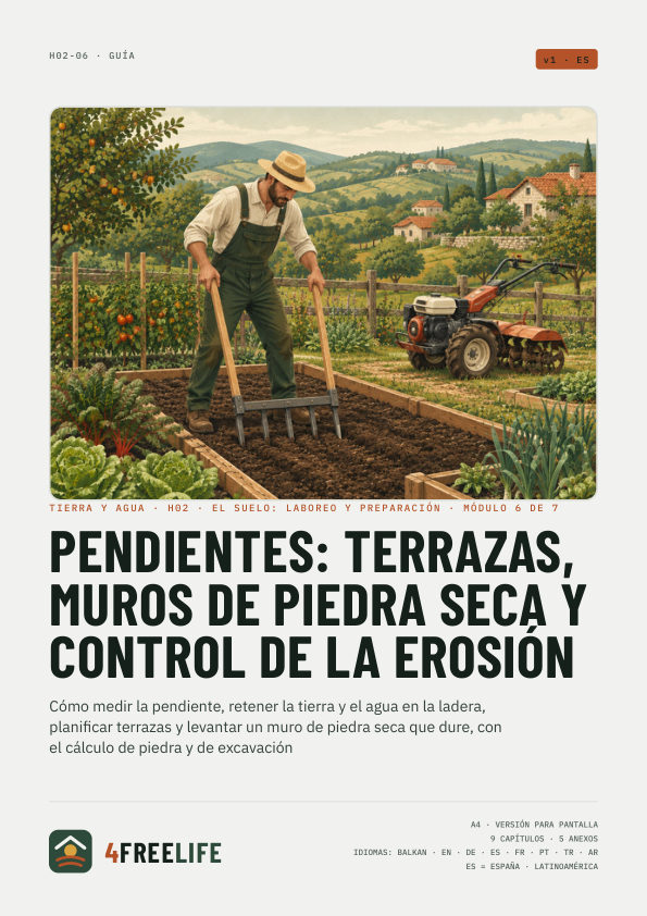 Pendientes: terrazas, muros de piedra seca y control de la erosión