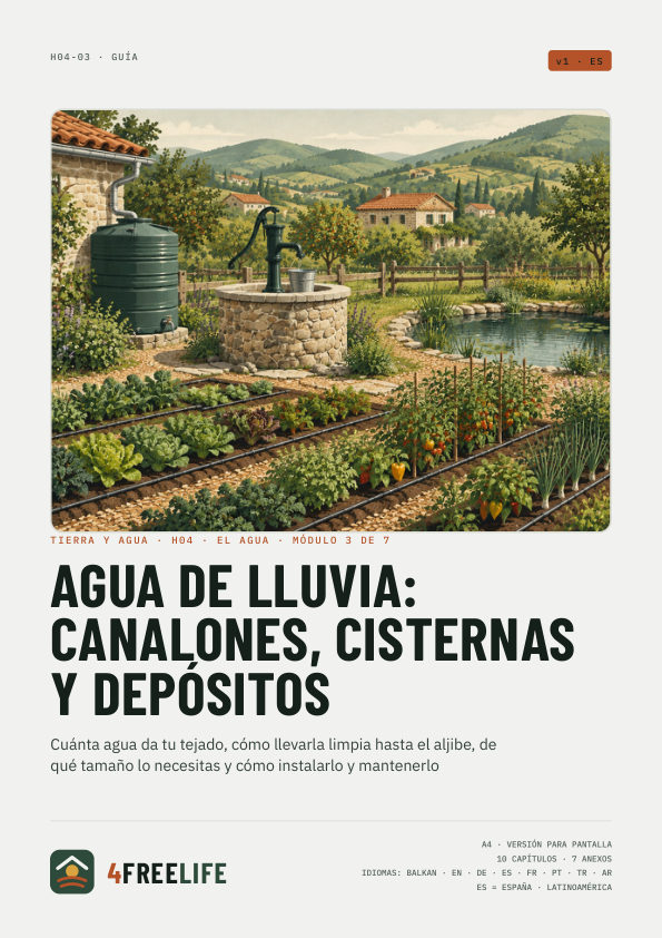 Agua de lluvia: canalones, cisternas y depósitos
