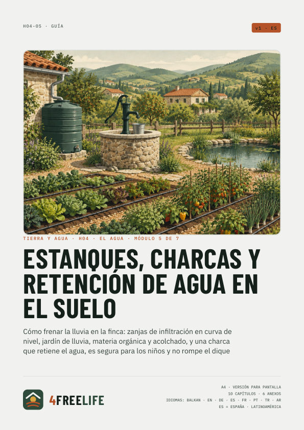 Estanques, charcas y retención de agua en el suelo