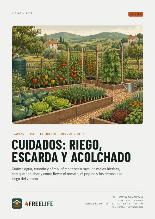 Cuidados: riego, escarda y acolchado