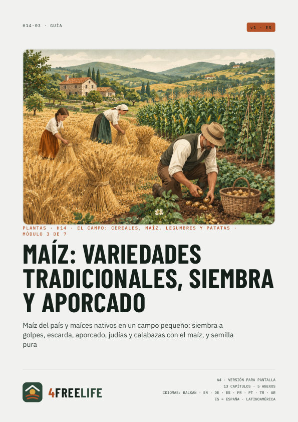 Maíz: variedades tradicionales, siembra y aporcado