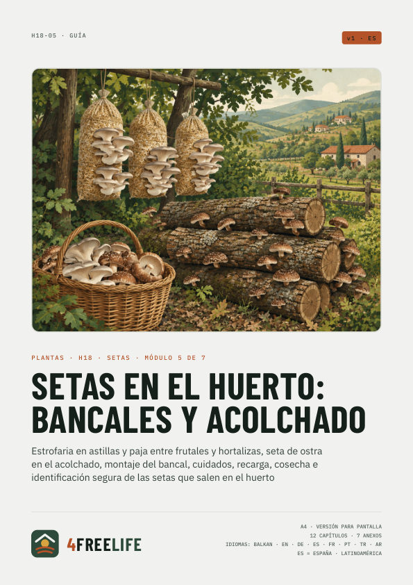 Setas en el huerto: bancales y acolchado