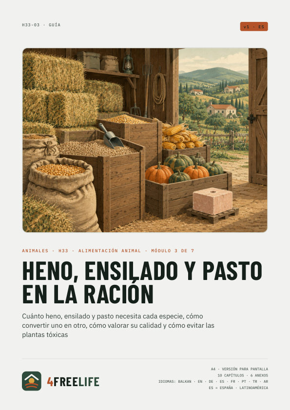 Heno, ensilado y pasto en la ración