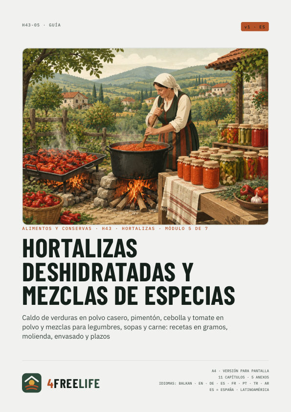 Hortalizas deshidratadas y mezclas de especias