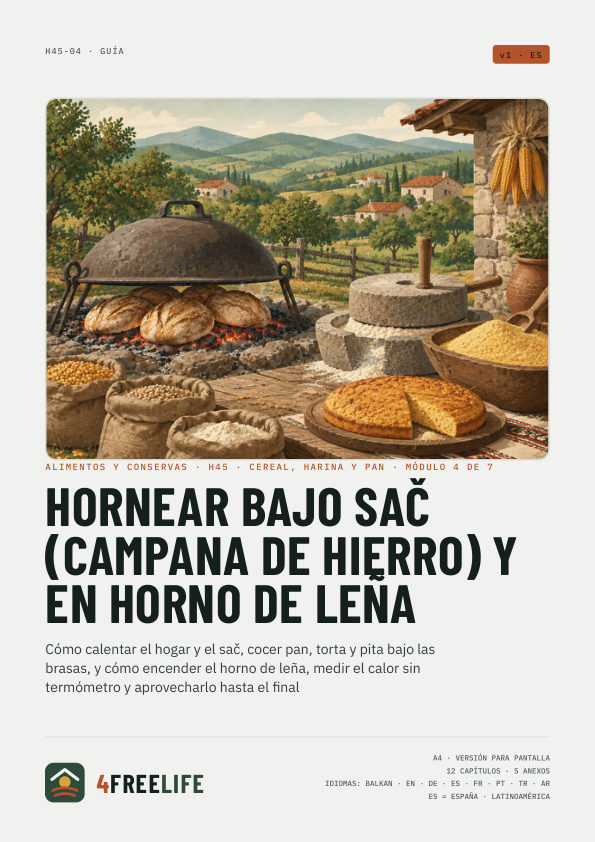 Hornear bajo sač (campana de hierro) y en horno de leña