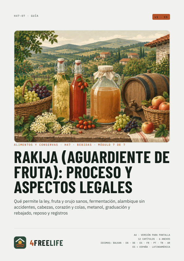 Rakija (aguardiente de fruta): proceso y aspectos legales