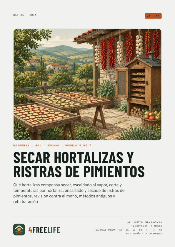 Secar hortalizas y ristras de pimientos