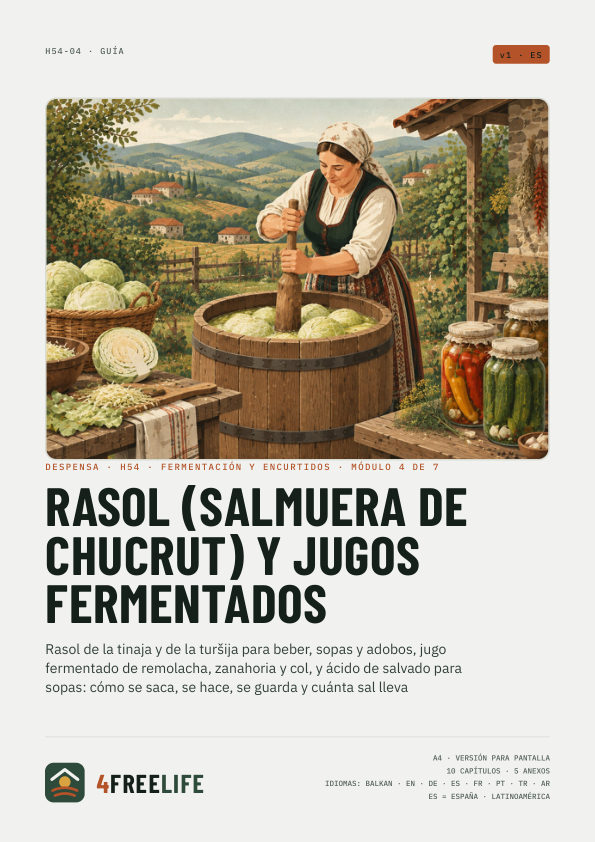 Rasol (salmuera de chucrut) y jugos fermentados