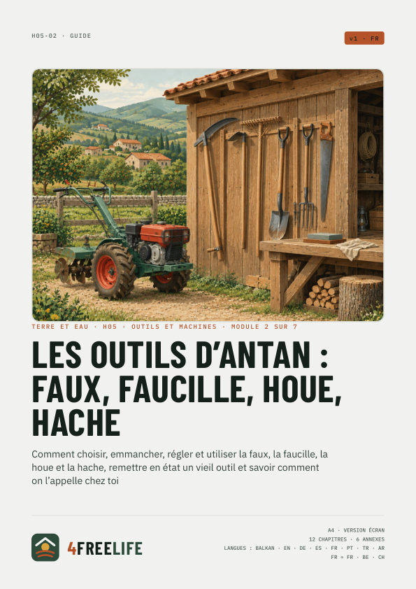Les outils d’antan : faux, faucille, houe, hache