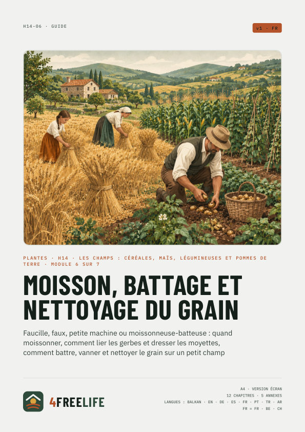 Moisson, battage et nettoyage du grain
