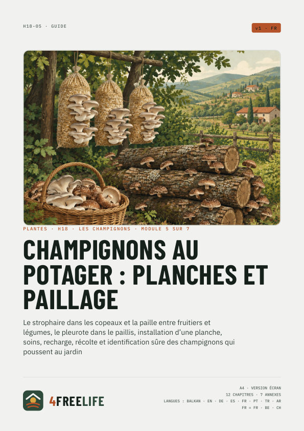 Champignons au potager : planches et paillage