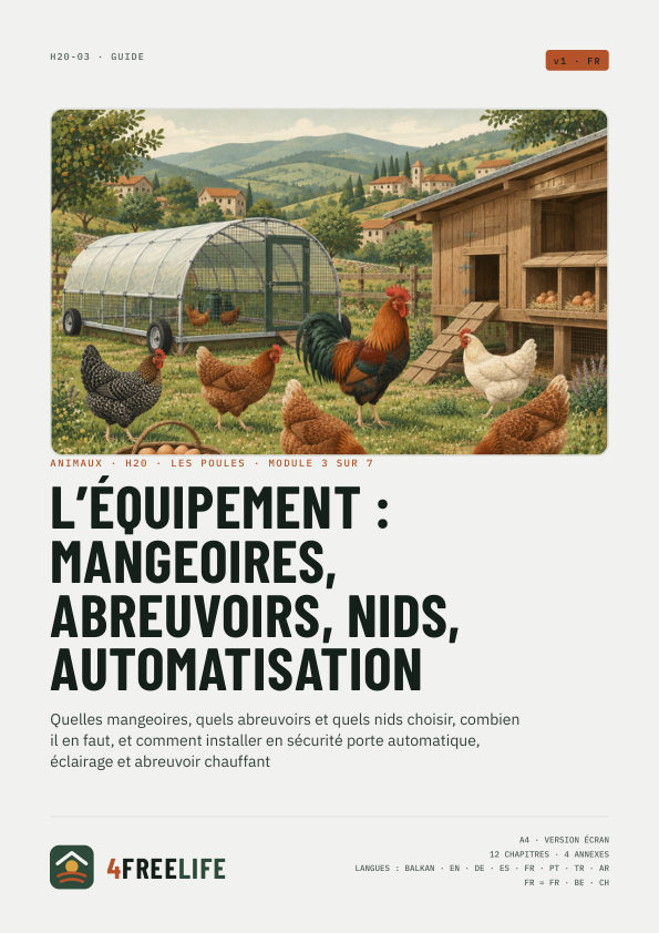 L’équipement : mangeoires, abreuvoirs, nids, automatisation