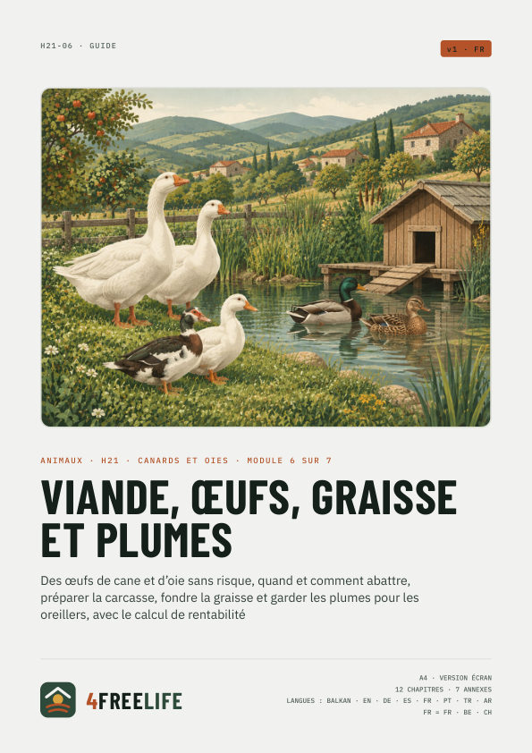 Viande, œufs, graisse et plumes