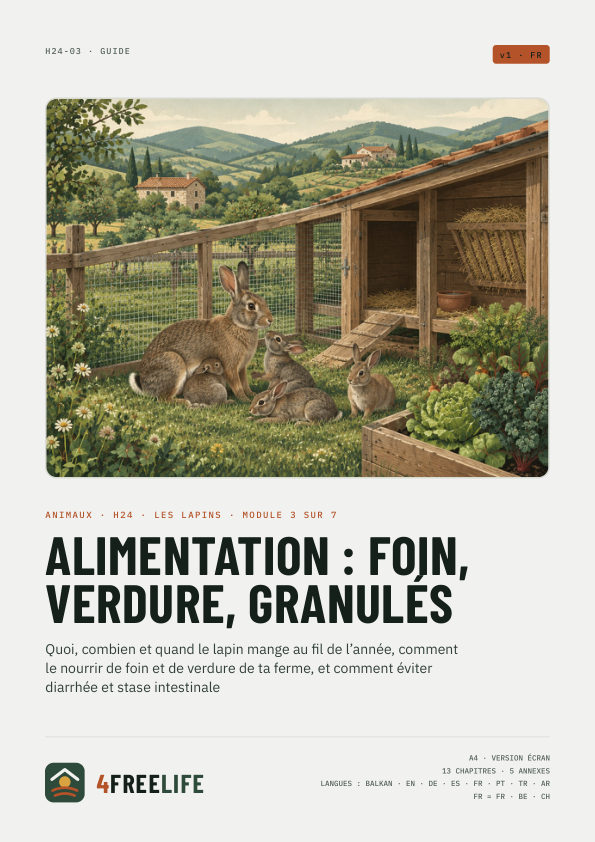 Alimentation : foin, verdure, granulés