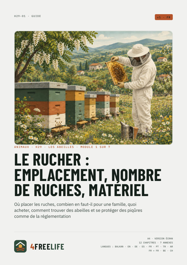 Le rucher : emplacement, nombre de ruches, matériel