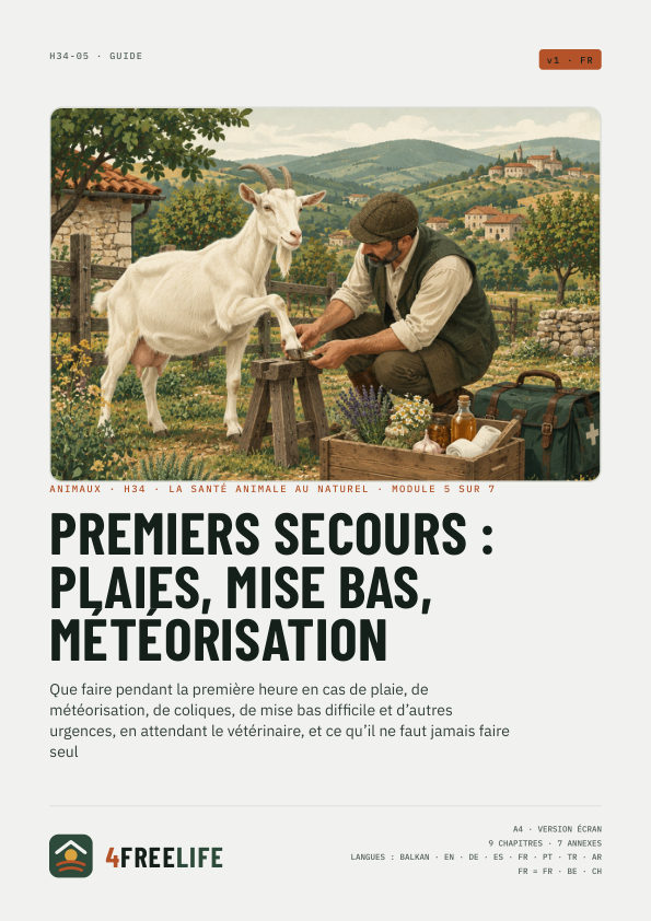 Premiers secours : plaies, mise bas, météorisation