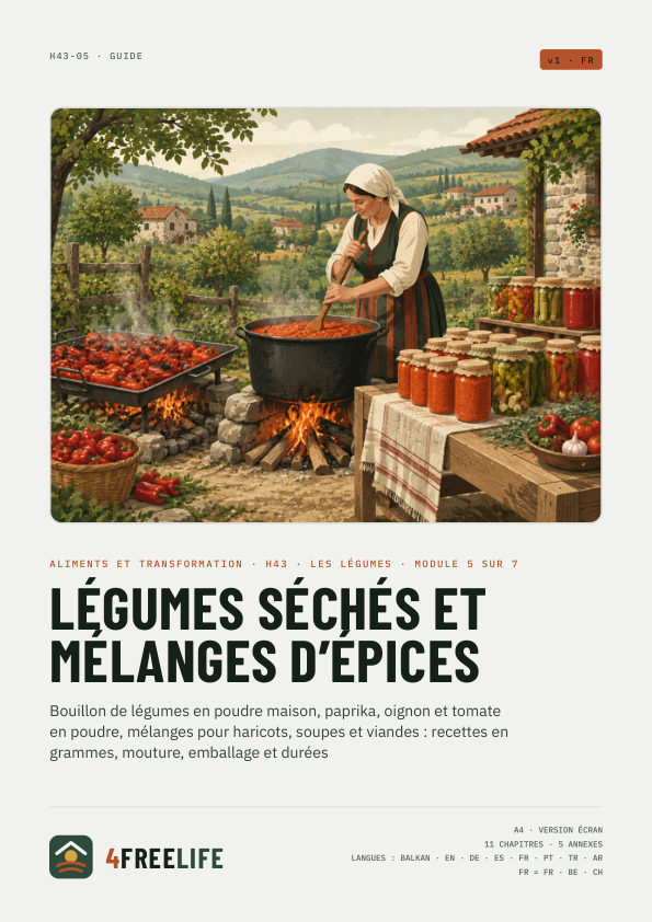 Légumes séchés et mélanges d’épices