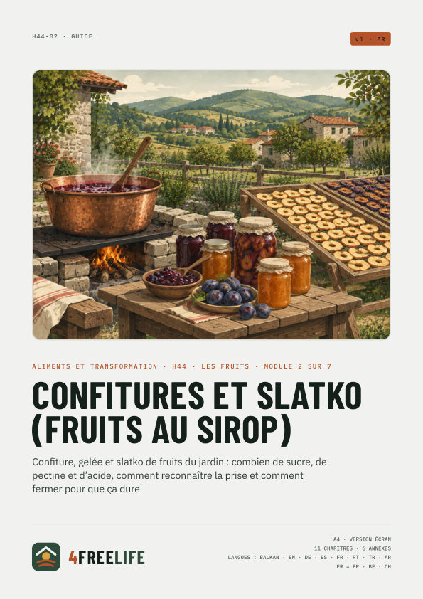 Confitures et slatko (fruits au sirop)