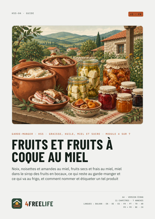 Fruits et fruits à coque au miel