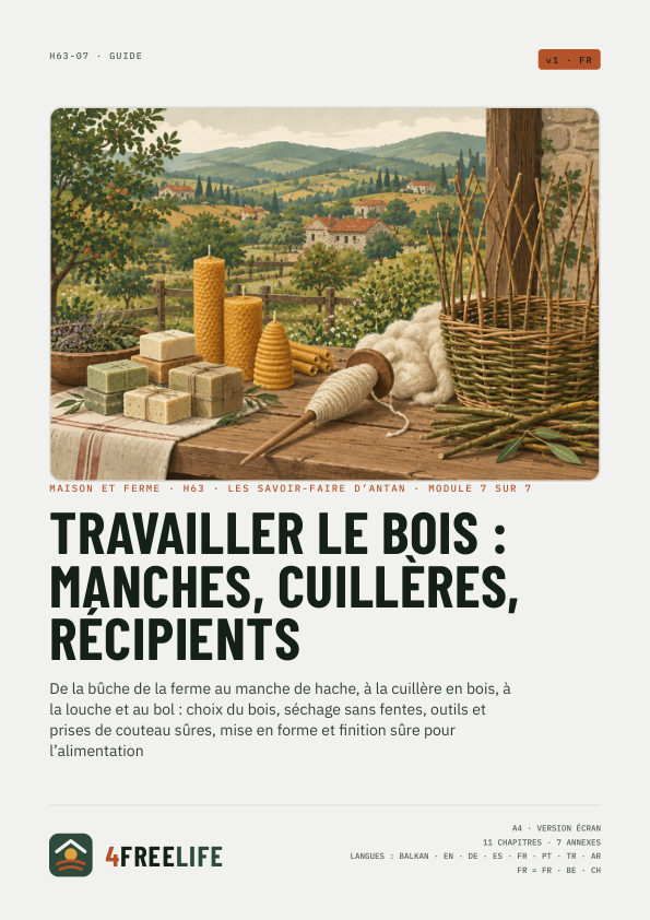 Travailler le bois : manches, cuillères, récipients