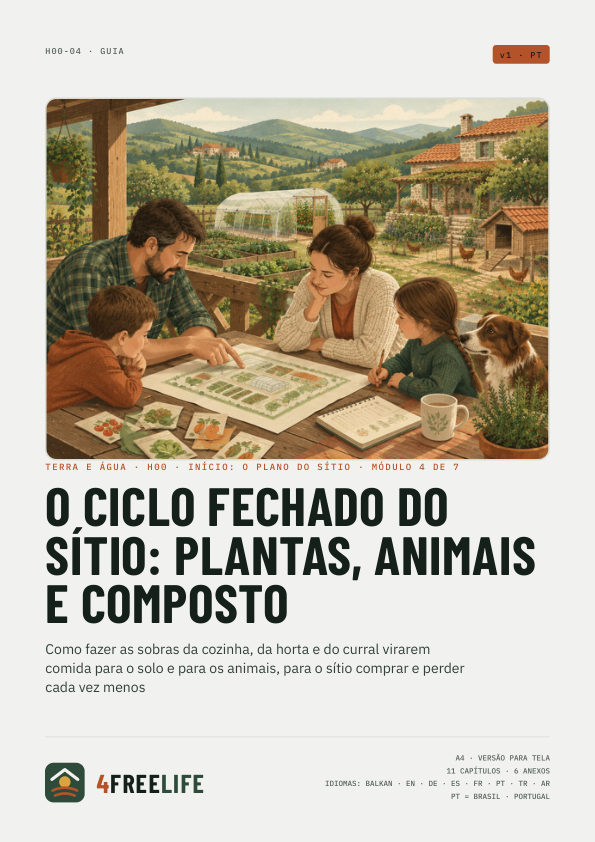 O ciclo fechado do sítio: plantas, animais e composto