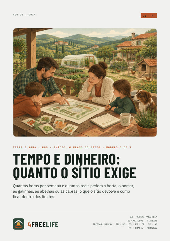 Tempo e dinheiro: quanto o sítio exige