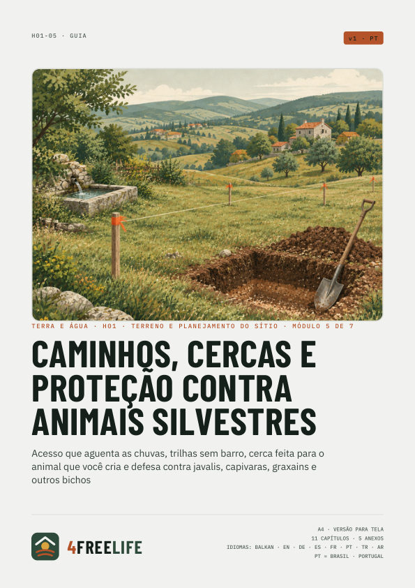 Caminhos, cercas e proteção contra animais silvestres
