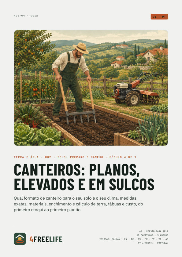 Canteiros: planos, elevados e em sulcos