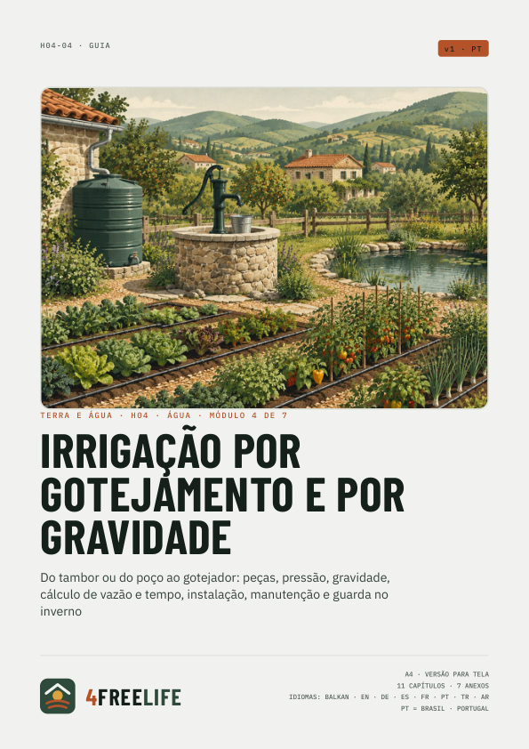 Irrigação por gotejamento e por gravidade