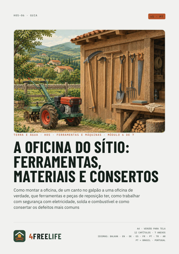 A oficina do sítio: ferramentas, materiais e consertos