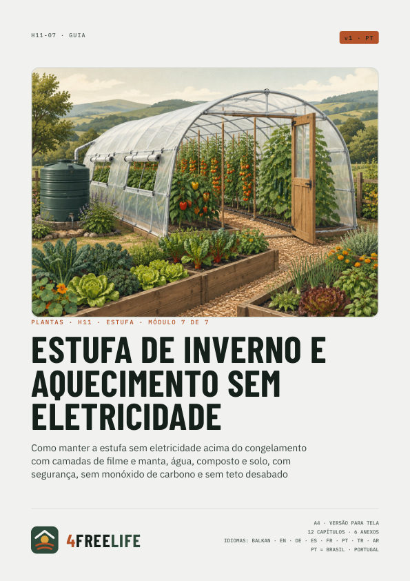 Estufa de inverno e aquecimento sem eletricidade