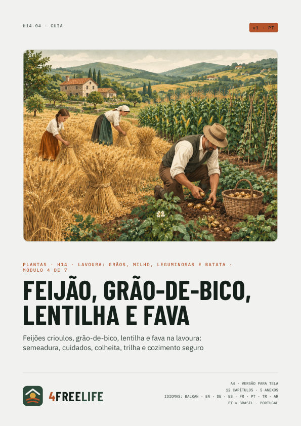 Feijão, grão-de-bico, lentilha e fava