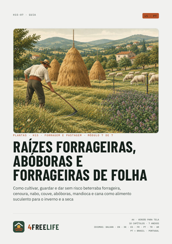 Raízes forrageiras, abóboras e forrageiras de folha