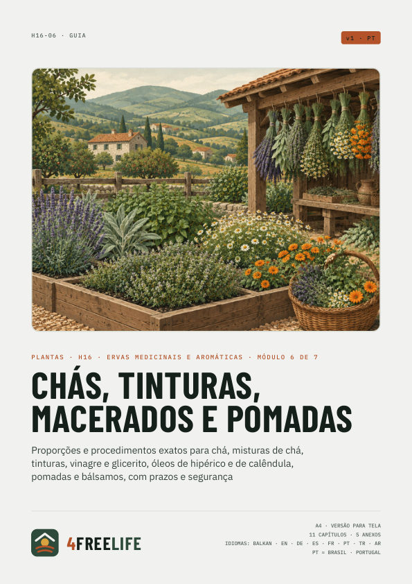 Chás, tinturas, macerados e pomadas